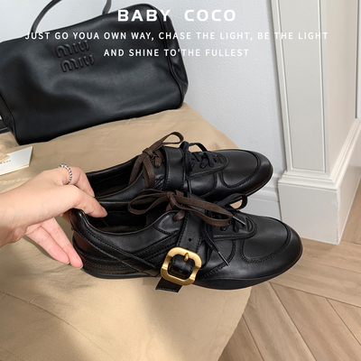 圆头百搭皮带扣休闲运动芭蕾鞋