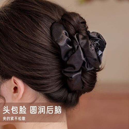 轻奢褶皱大号发抓夹后脑勺夹子高