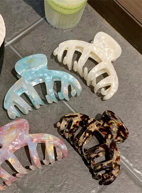 加厚4.0醋酸加厚南瓜抓鲨鱼夹后脑勺盘发抓夹小清新配色发夹发饰