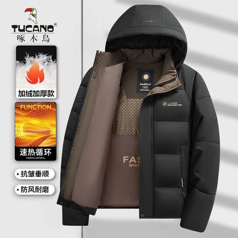 啄木鸟冬季加厚可脱卸帽棉衣外套