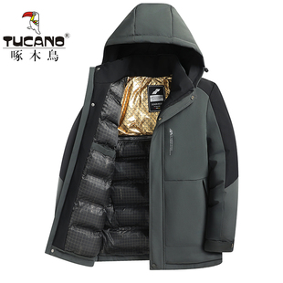 棉袄棉衣冬装 啄木鸟男士 外套加厚保暖拼色连帽厚款 冬季 棉服男款