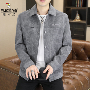 啄木鸟灯芯绒男装春秋款翻领夹克