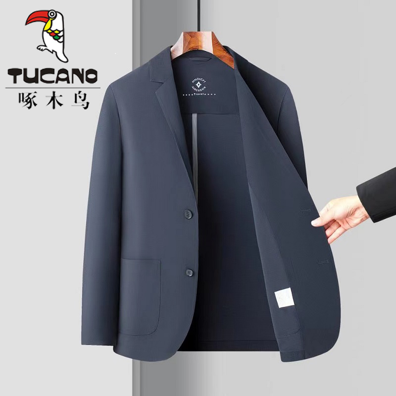 啄木鸟男士春夏透气弹力抗皱西服