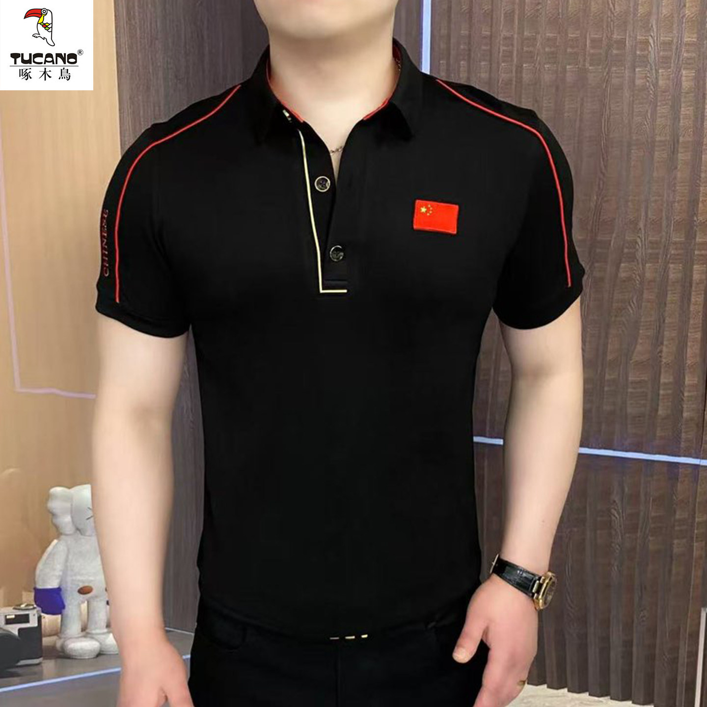 啄木鸟高端棉质短袖polo衫男款夏季新款休闲运动翻领t恤男装上衣