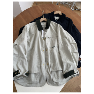 风衣外套复古翻领狩猎装 原268断码 特no退换单层防风防泼水中长款