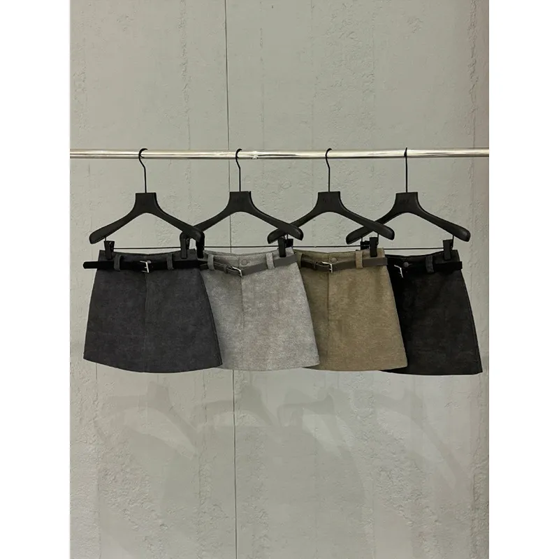 特DVZ高品质纯棉西装半身裙春夏新款女小个子简约百搭半身裙7938