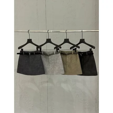 特DVZ高品质纯棉西装半身裙春夏新款女小个子简约百搭半身裙7938