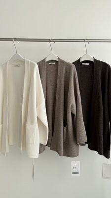 INSTANT2025年秋季新款老钱风全羊毛阔型开衫裤子背心套装柔软女