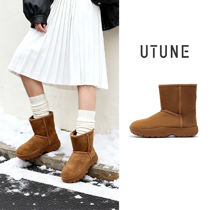 优调雪地靴女冬新款厚底加绒防滑