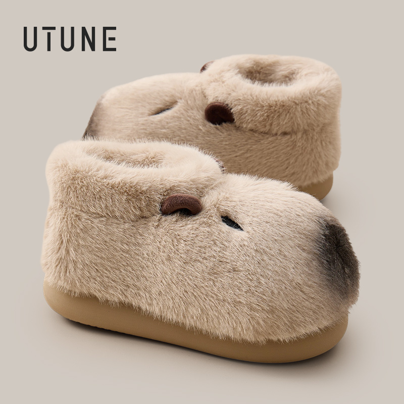 优调卡皮巴拉棉拖鞋冬季可爱包跟