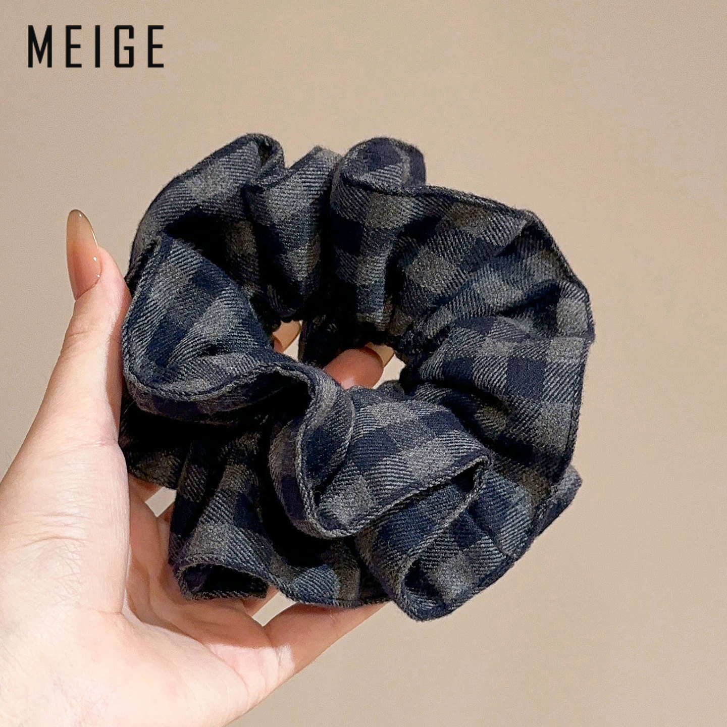 韩系格纹毛呢布艺发圈女高级感洋气时尚头绳扎头丸子头巨好看皮筋,饰品/流行首饰/时尚饰品新,发饰,淘宝优惠券,粉丝福利购,淘宝优惠卷