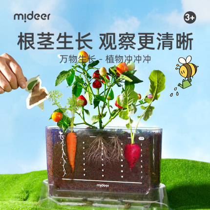 mideer弥鹿种植小盆栽儿童阳光房科学实验套装植物生长观察盒玩具
