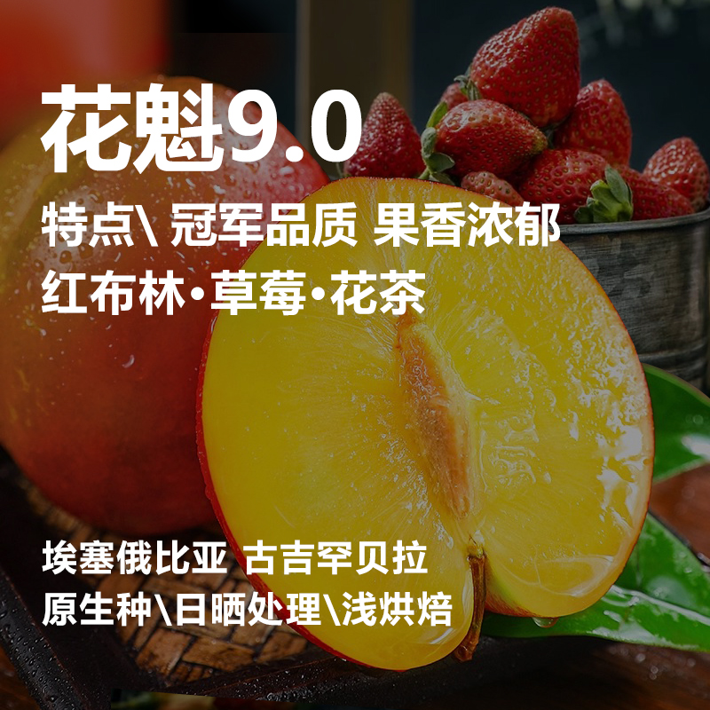 西达摩花魁9.0古吉罕贝拉日晒G1 百花魁首 埃塞俄比亚精品咖啡豆