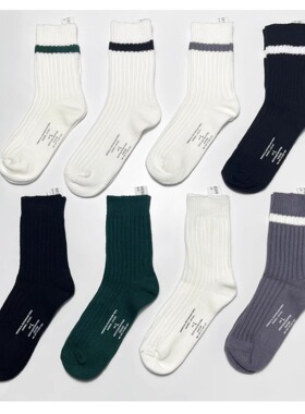 工装飞行员MADNESS 20AW SOCKS PACK余文乐中帮条纹休闲毛巾袜子