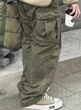 工装飞行员 VISVIM FIL 22AW 工装长裤日潮重水洗军事风休闲裤