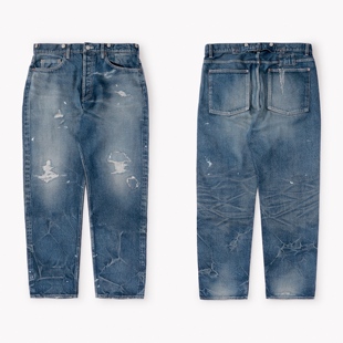 工装飞行员 MADNESS 24SS 余文乐日产水洗泼墨破坏刀割直筒牛仔裤