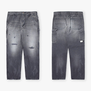 工装飞行员 MADNESS 24AW 余文乐日产水洗破坏双刀割铁道休闲裤