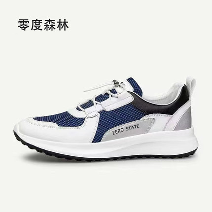 零度森林男鞋春秋冬时尚运动休闲鞋软底网鞋网面透气飞织鞋薄款