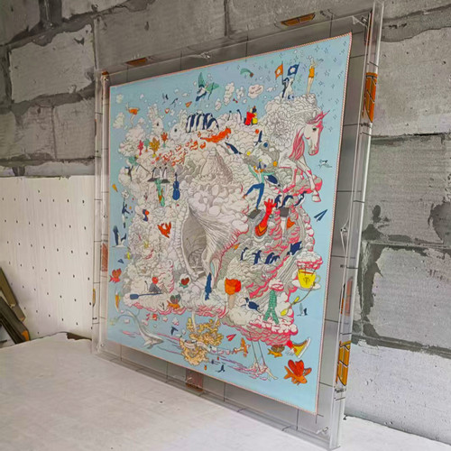 高透丝巾装裱无损可逆亚克力透明