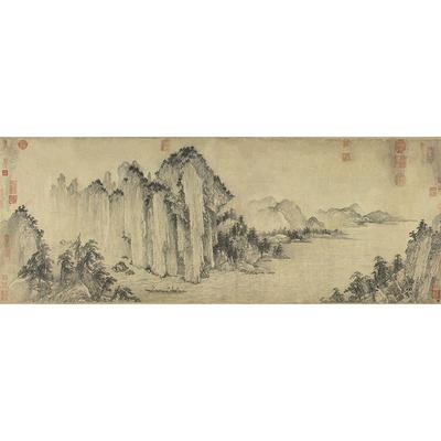 古代名画复制武元直赤壁图国画水墨山水画艺术微喷教学临摹装饰画