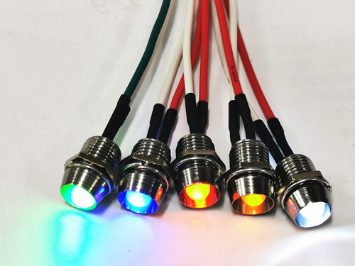 电源信号灯8mm小型指示灯LED二极管塑料型 3V5V12V24V220v带线