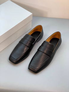 高版 row乐福鞋女2025新款软底不累脚小皮鞋深口单鞋子单鞋女