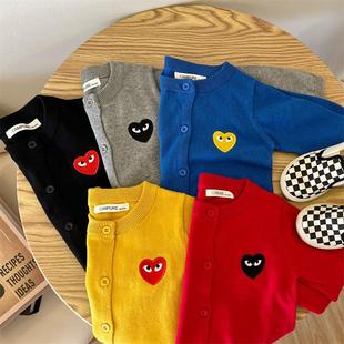 2025年宝宝春秋外套针织幼儿毛衣男童女童纯棉开衫薄款毛线上衣潮