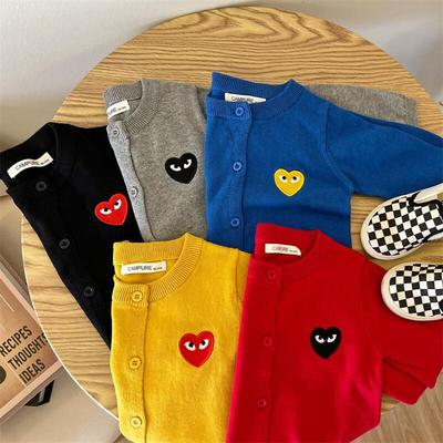 2025年宝宝春秋外套针织幼儿毛衣男童女童纯棉开衫薄款毛线上衣潮