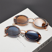 y2k千禧未来感辣妹朋克风复古椭圆形窄框墨镜男女潮小脸太阳眼镜