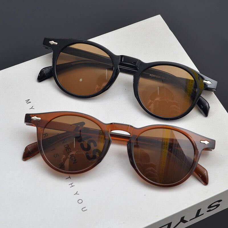 欧美复古圆形米钉箭头太阳眼镜男女潮圆脸显瘦嘻哈朋克风街拍墨镜