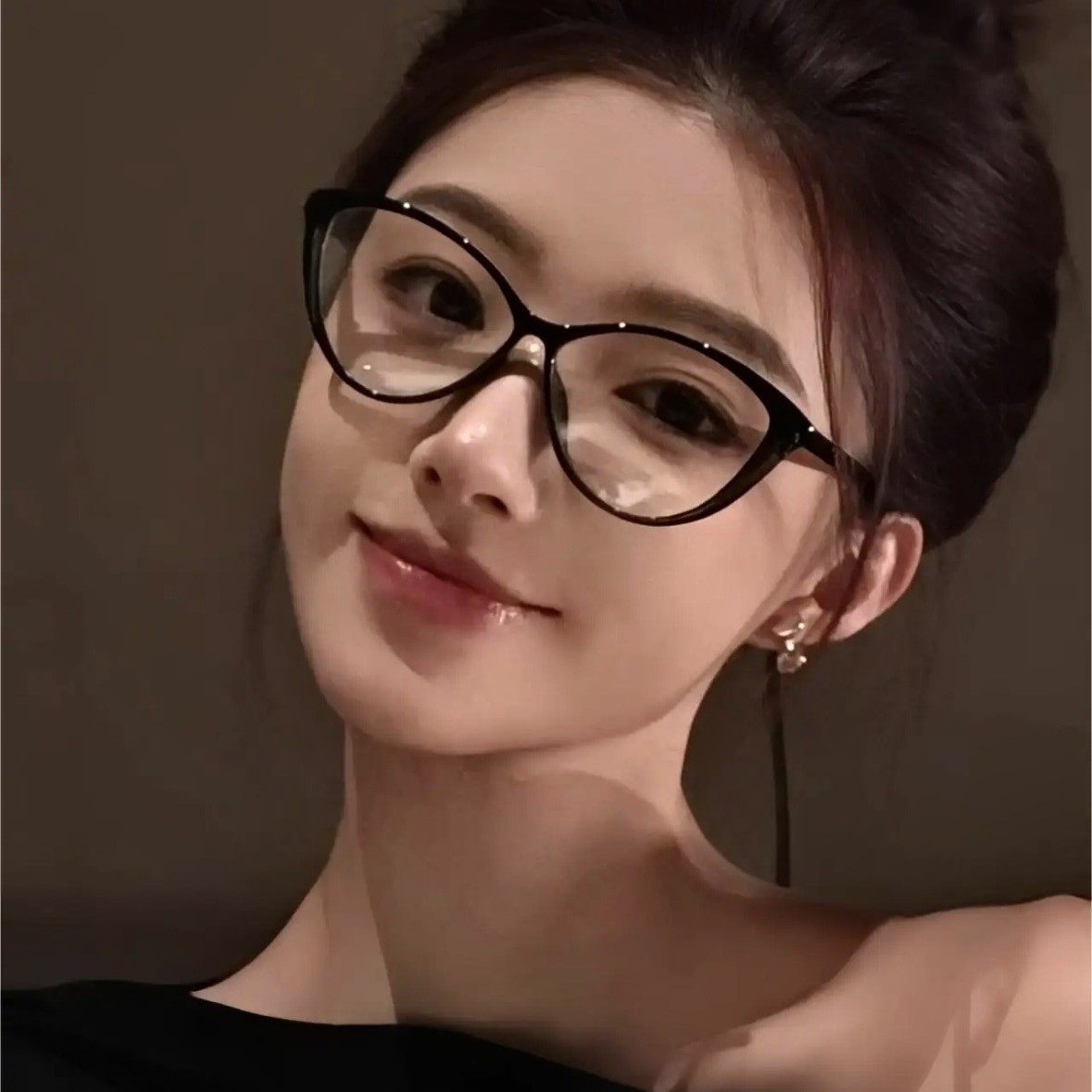 黑框眼镜框架女高级感平光镜素颜神器护眼无度数无镜片平面镜装饰图片