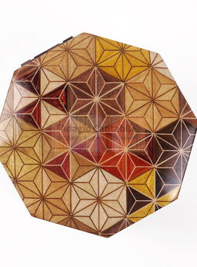 日本传统工艺寄木细工实木拼接镶嵌 置物糖果首饰盒化妆盒