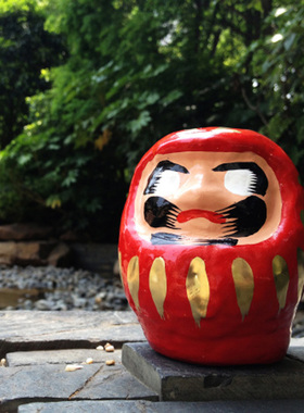 日本传统手作纸工达摩山必胜摆件