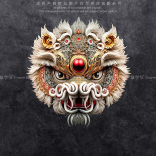 汽车贴纸划痕遮挡中国风国潮醒狮子车身车门贴个性 饰 创意电动车装