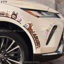 拉布布汽车贴纸轮眉保险杠防刮蹭车贴防水可爱卡通车身装饰电动车