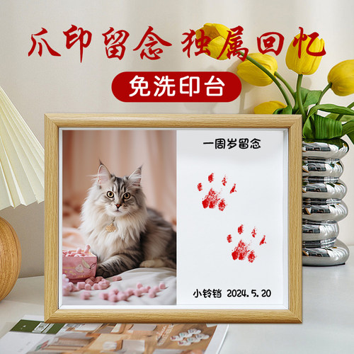 免洗印台印爪宠物纪念相框印照片
