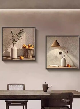 事事如意柿子画餐厅方形装饰画