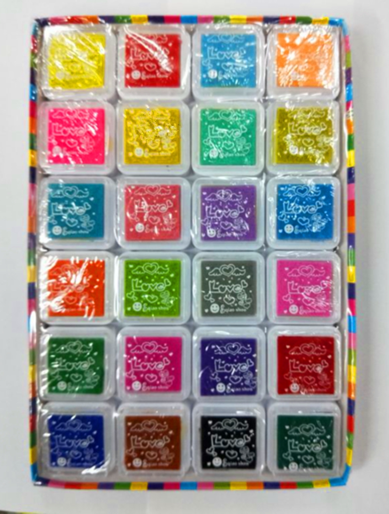 12色儿童手指画颜料可水洗手指画印泥彩色印泥印台幼儿园印章