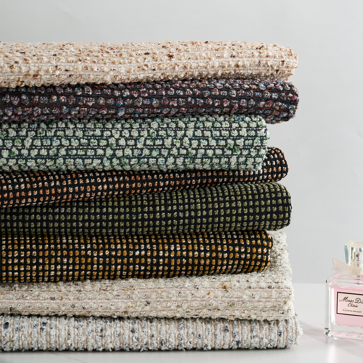 美式粗棉麻沙发垫抱枕布料羊毛卷