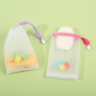 加厚双层手工皂起泡网按发泡网洗面奶起泡泡沫网香皂袋内含海绵网