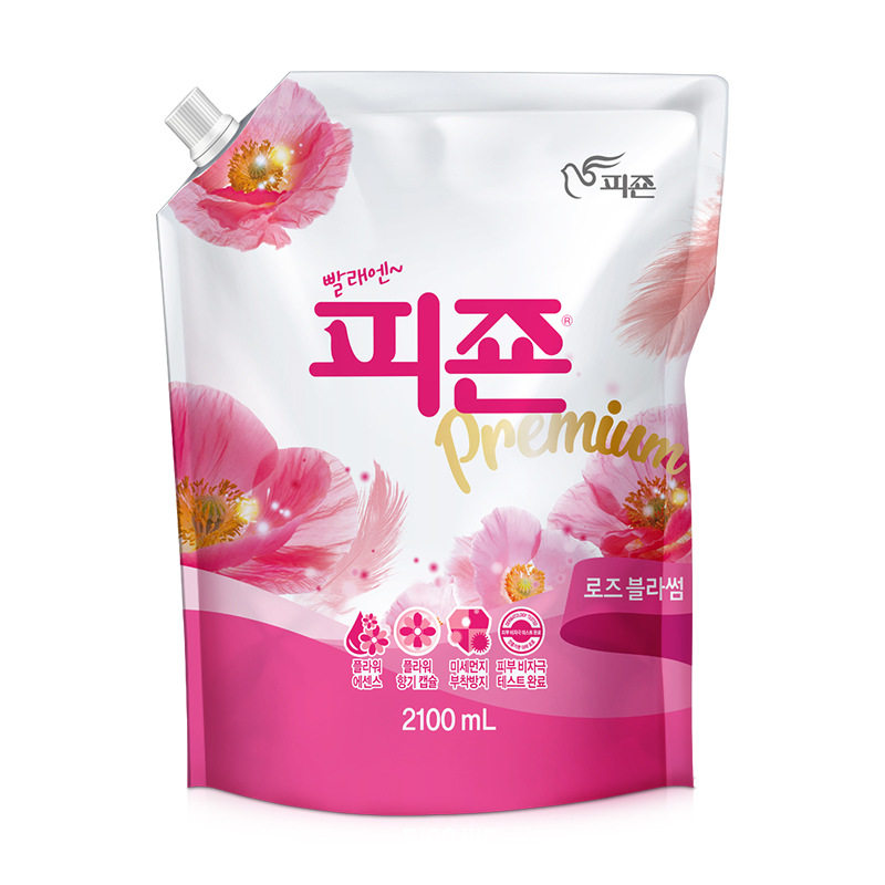 韩国进口碧珍自然花香玫瑰芳草依兰香袋装2100ml衣物柔顺剂玫瑰香