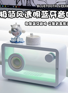 极简风透明蓝牙音响客厅桌面电竞房RGB氛围灯音箱柏林高音质摆件