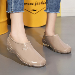 低帮厨房洗车工作防滑短筒水鞋 时尚 套鞋 女成人胶鞋 夏 防水雨靴雨鞋