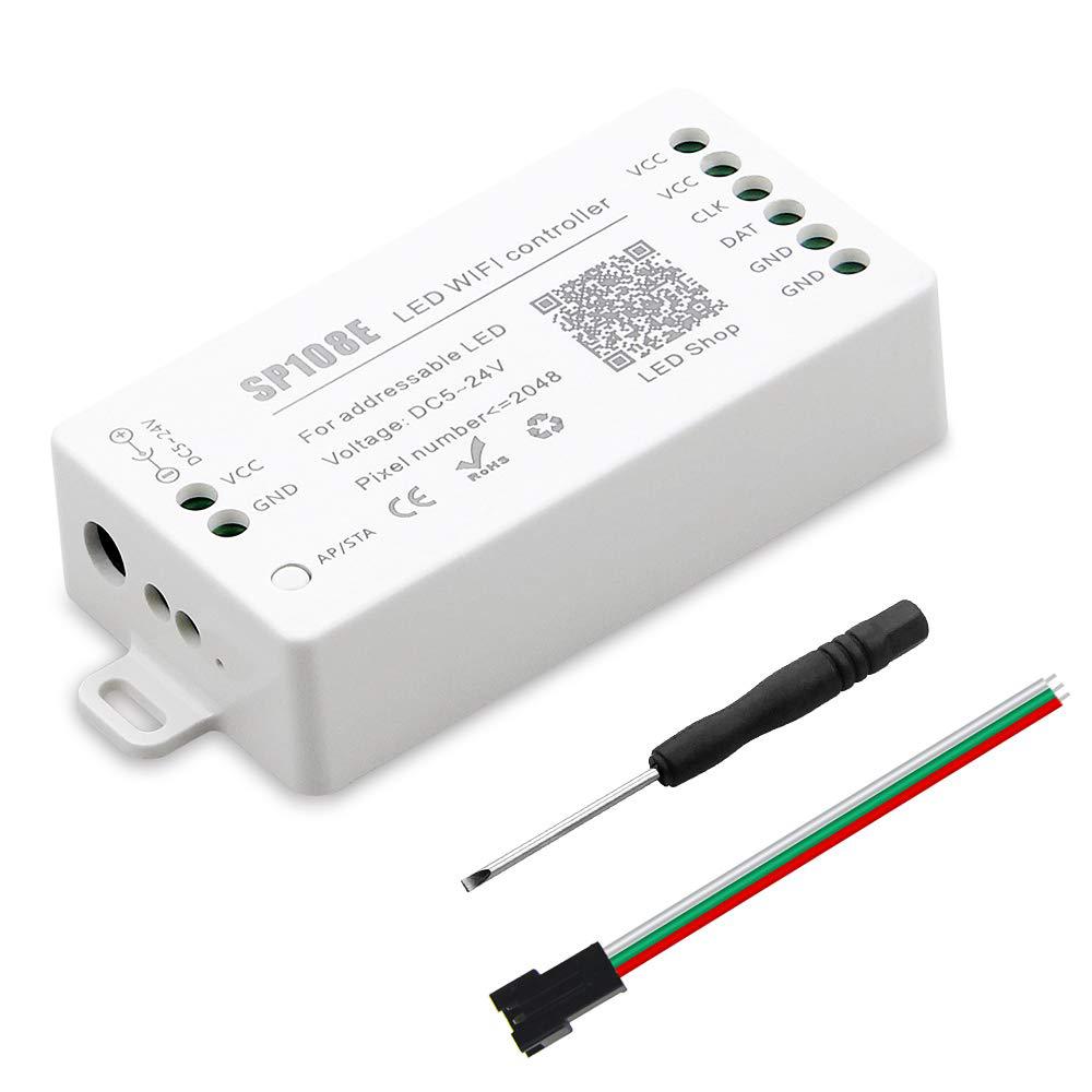 WIFI幻彩控制器 手机APP智能遥控2811/2812灯带控制器SP108E