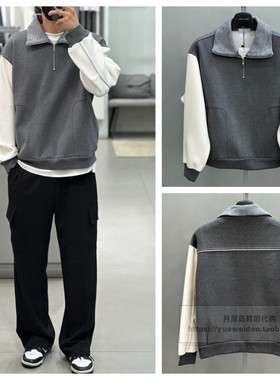 特价直邮Liberclassy男装韩国代购24款运动拉链套头宽松卫衣KW254