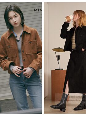 发货快直邮Mind Bridge韩国代购女士25秋仿麂皮外套夹克MZJP6202