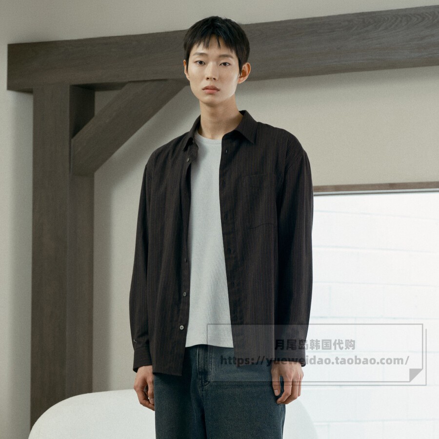 发货快直邮MindBridge韩国代购26秋男士长袖宽松衬衫M1WS7170