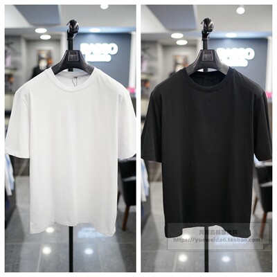 发货快特价直邮BASSO男装韩国代购休闲商务白色圆领短袖T恤SY2K72