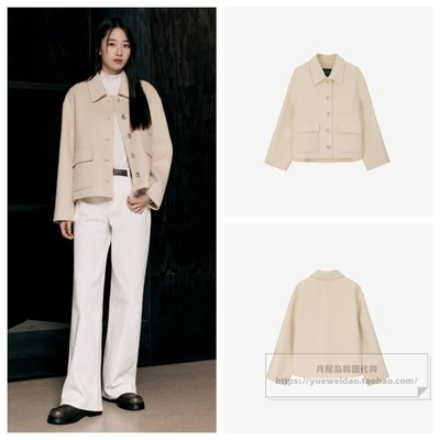 直邮mind bridge秋冬女装韩国代购羊毛混纺短毛呢外套MYCA7201