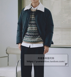 直邮Mind Bridge男士冬款韩国代购可拆毛领短款羽绒服MWDJ8101